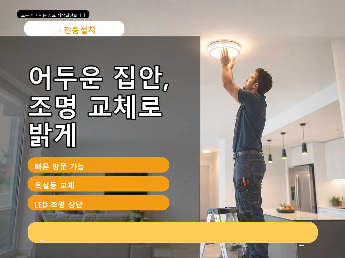 광명시 전등교체 하안동 광명 현장 조건에 맞춘 설치작업