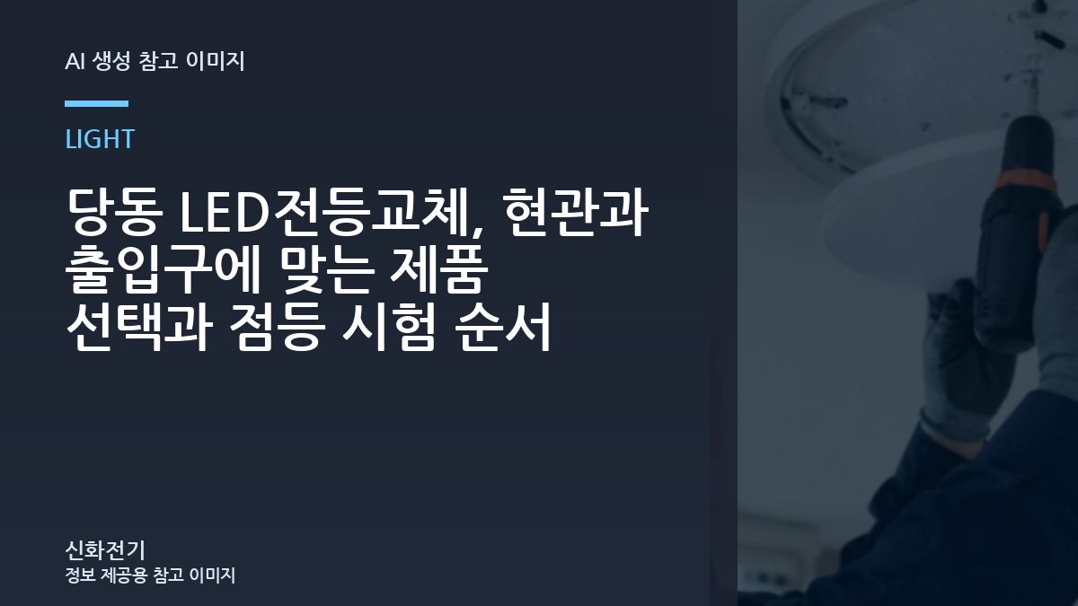당동 LED전등교체, 현관과 출입구에 맞는 제품 선택과 점등 시험 순서