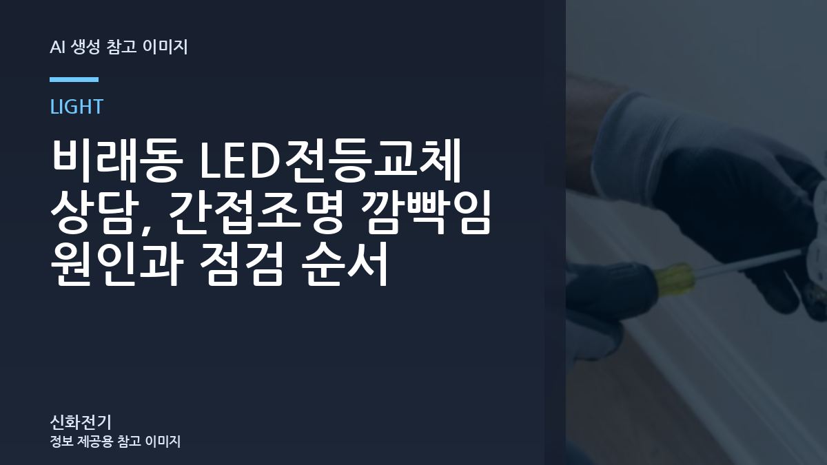 비래동 LED전등교체 상담, 간접조명 깜빡임 원인과 점검 순서