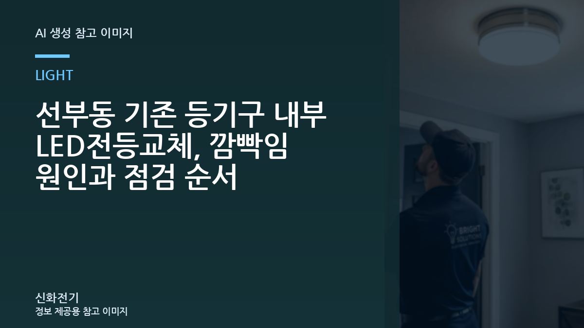 선부동 기존 등기구 내부 LED전등교체, 깜빡임 원인과 점검 순서