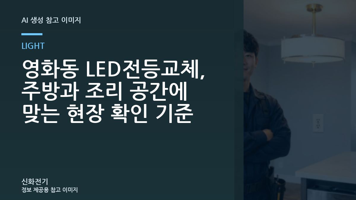 영화동 LED전등교체, 주방과 조리 공간에 맞는 현장 확인 기준