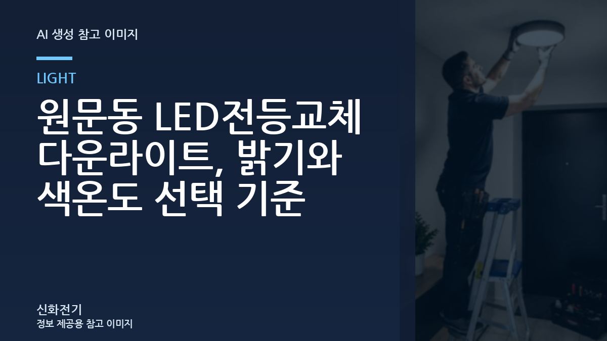 원문동 LED전등교체 다운라이트, 밝기와 색온도 선택 기준