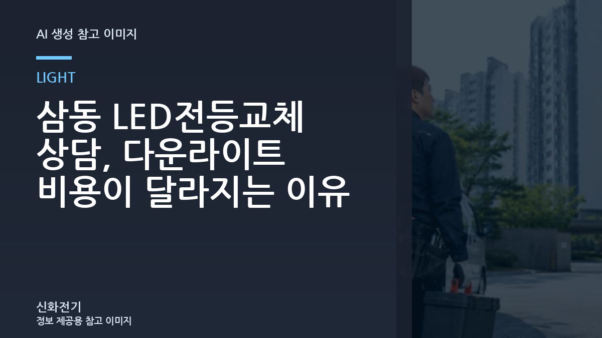 삼동 LED전등교체 상담, 다운라이트 비용이 달라지는 이유