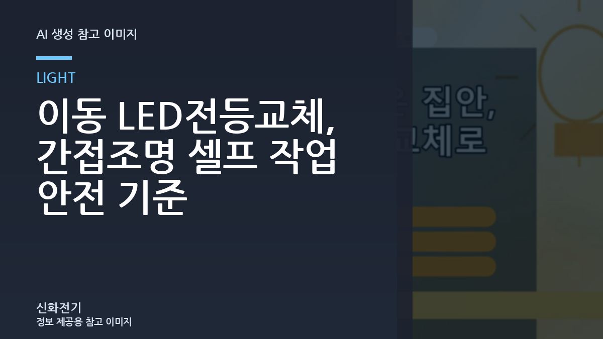 이동 LED전등교체, 간접조명 셀프 작업 안전 기준
