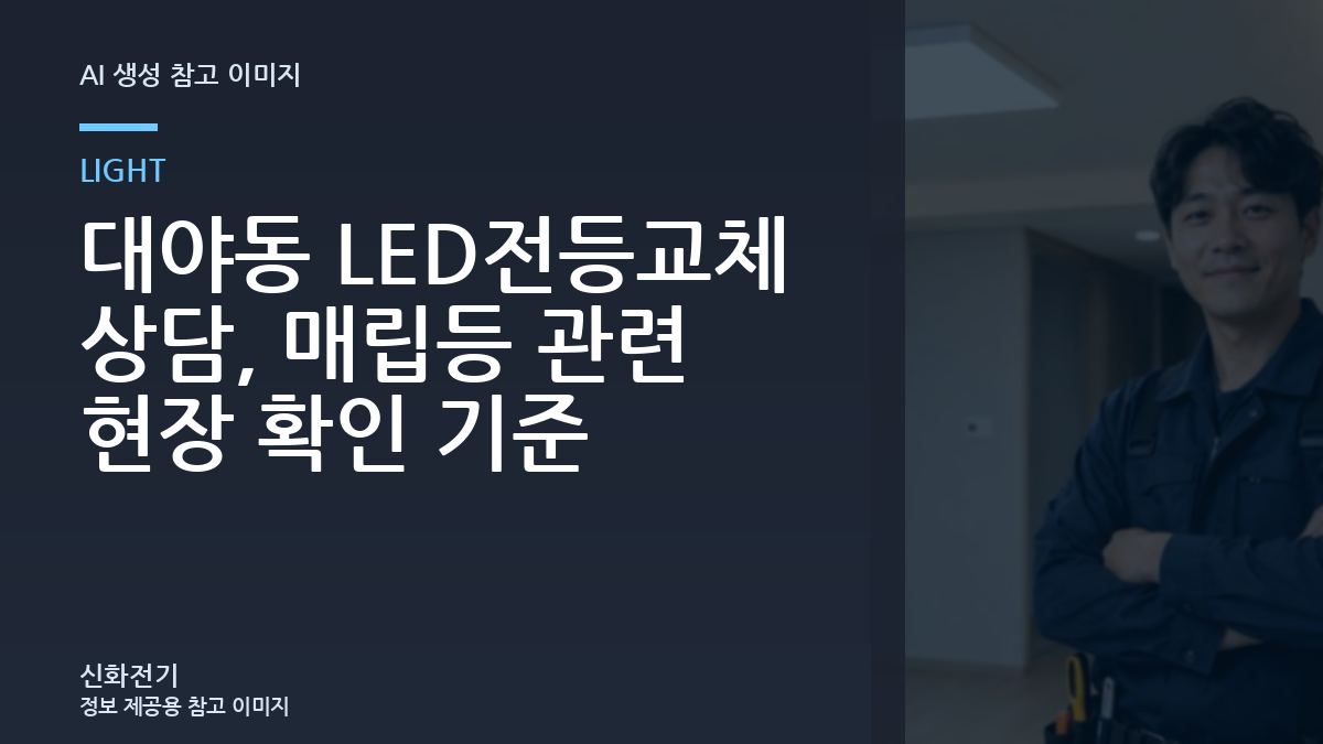 대야동 LED전등교체 상담, 매립등 관련 현장 확인 기준