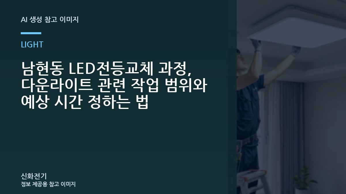 남현동 LED전등교체 과정, 다운라이트 관련 작업 범위와 예상 시간 정하는 법