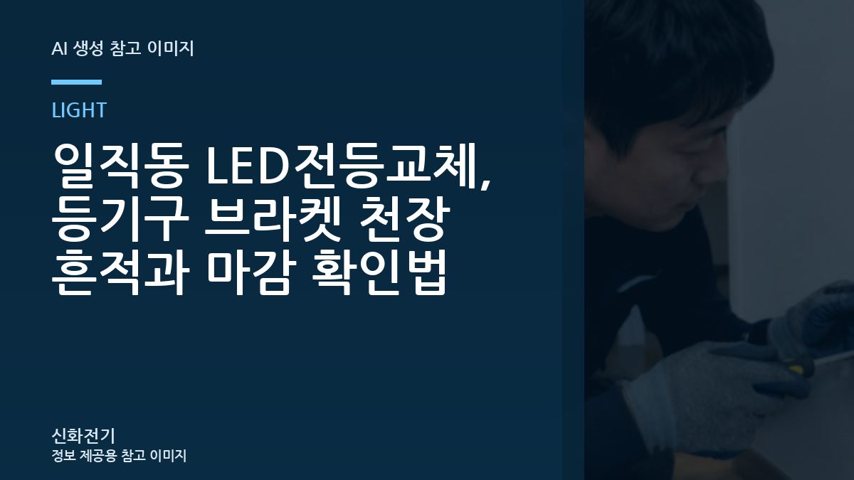일직동 LED전등교체, 등기구 브라켓 천장 흔적과 마감 확인법