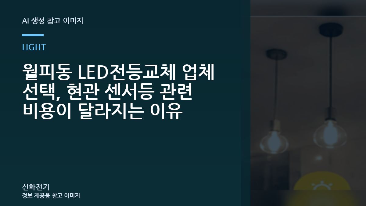 월피동 LED전등교체 업체 선택, 현관 센서등 관련 비용이 달라지는 이유