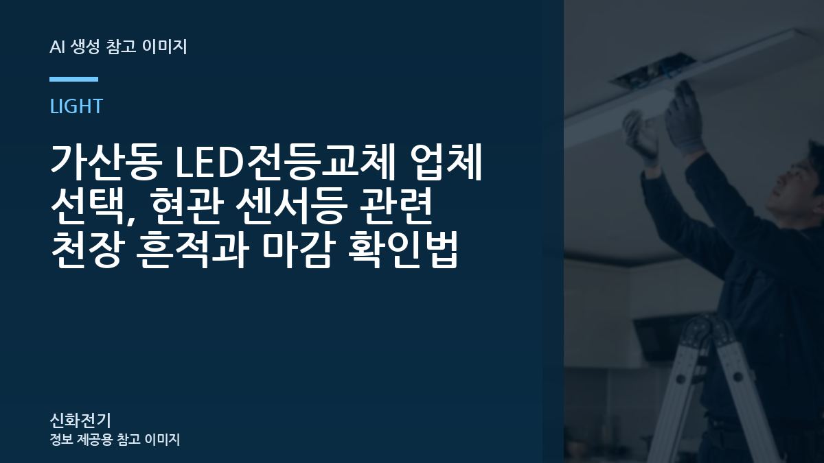 가산동 LED전등교체 업체 선택, 현관 센서등 관련 천장 흔적과 마감 확인법