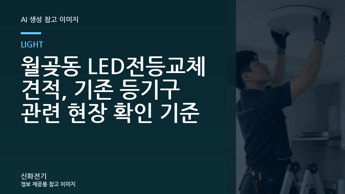 월곶동 LED전등교체 견적, 기존 등기구 관련 현장 확인 기준