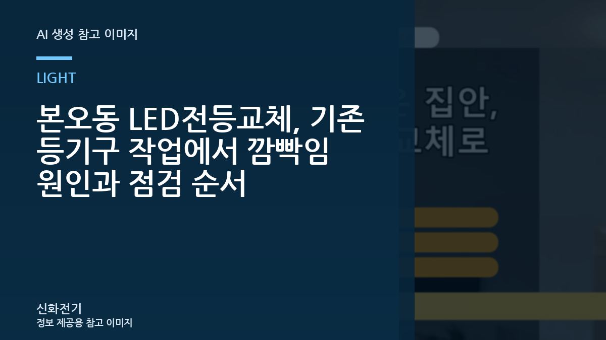 본오동 LED전등교체, 기존 등기구 작업에서 깜빡임 원인과 점검 순서
