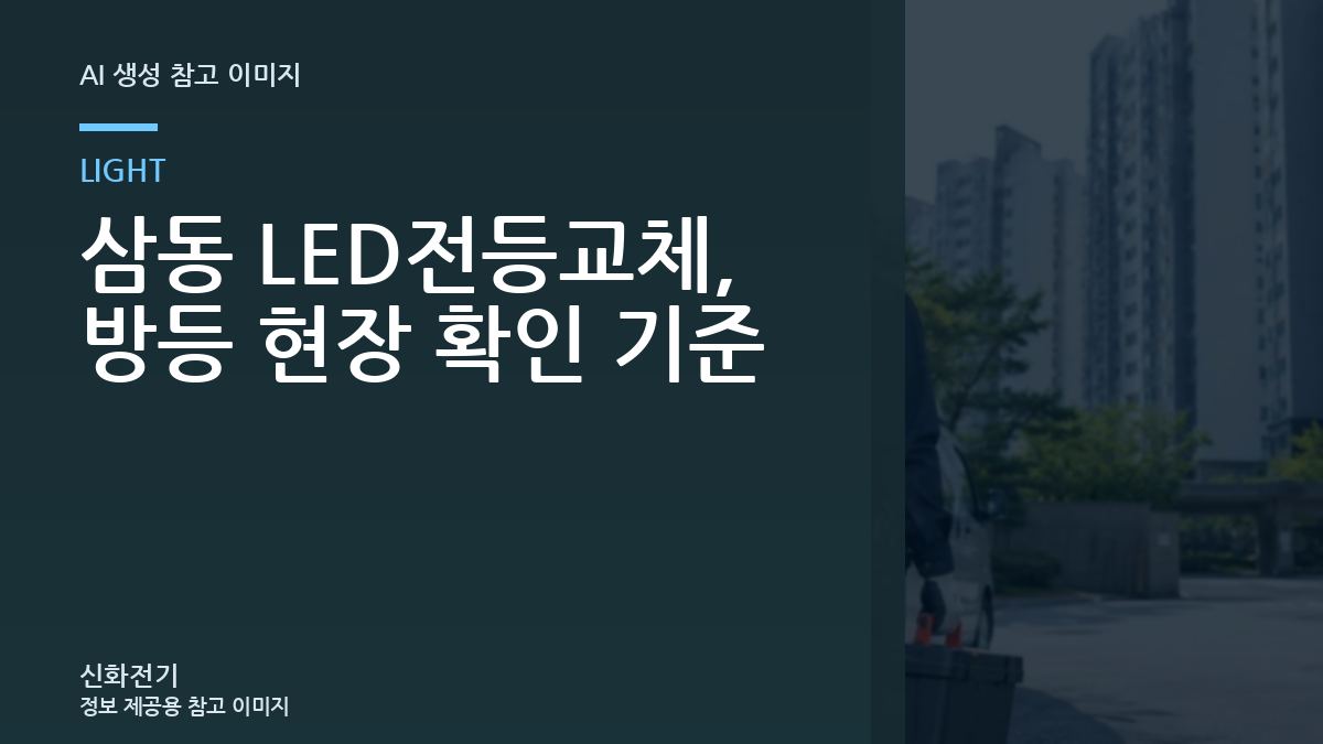 삼동 LED전등교체, 방등 현장 확인 기준
