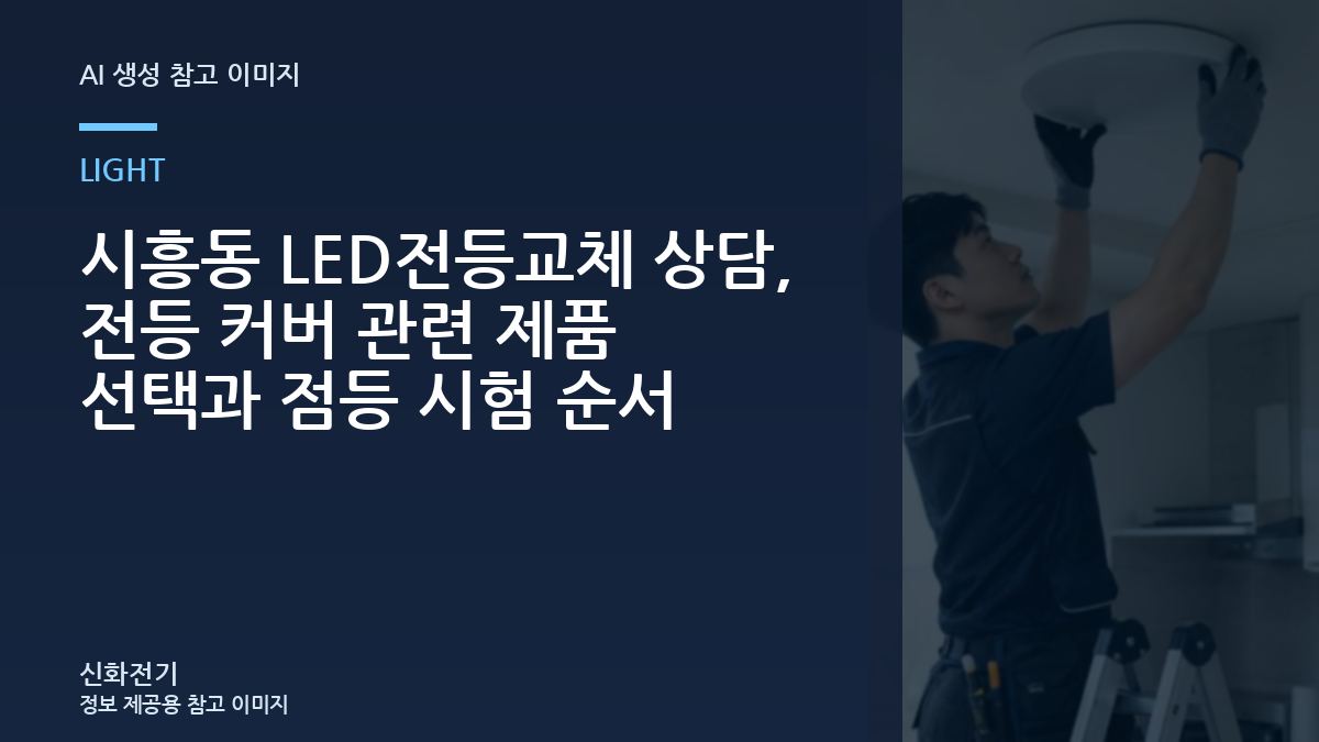시흥동 LED전등교체 상담, 전등 커버 관련 제품 선택과 점등 시험 순서