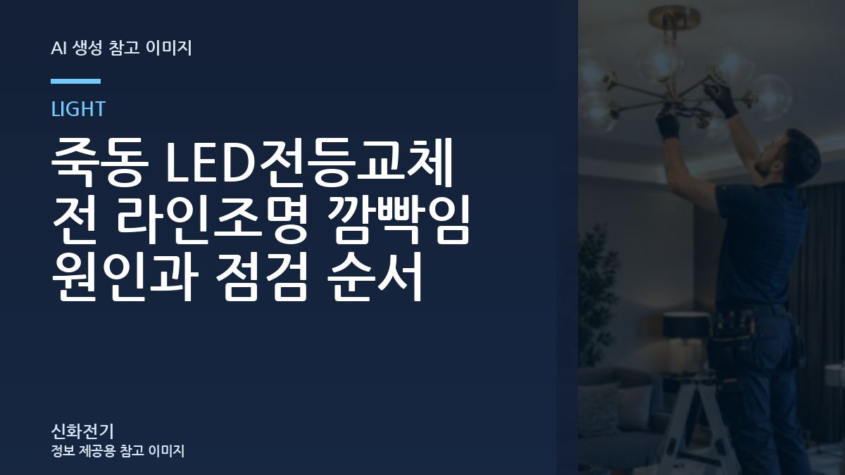 죽동 LED전등교체 전 라인조명 깜빡임 원인과 점검 순서
