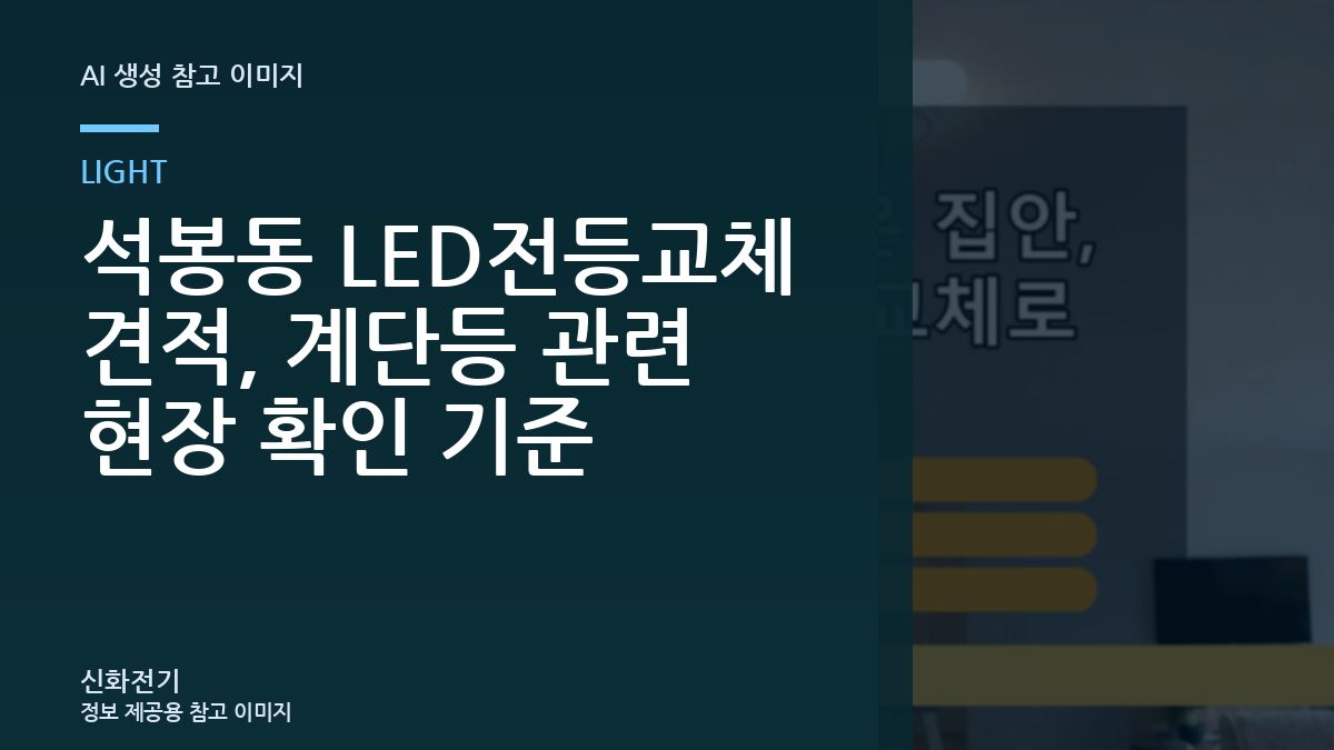석봉동 LED전등교체 견적, 계단등 관련 현장 확인 기준