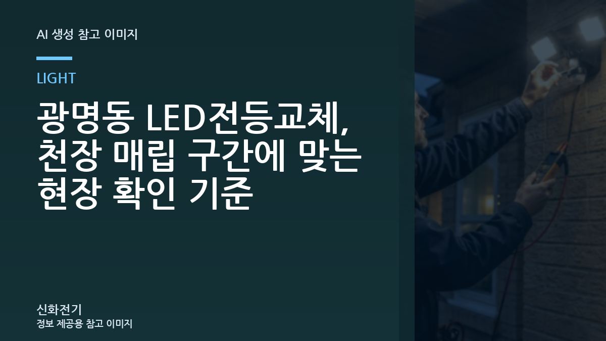 광명동 LED전등교체, 천장 매립 구간에 맞는 현장 확인 기준