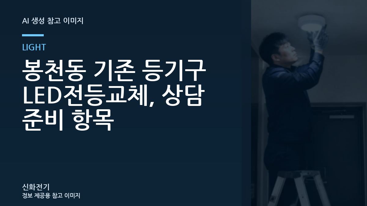 봉천동 기존 등기구 LED전등교체, 상담 준비 항목
