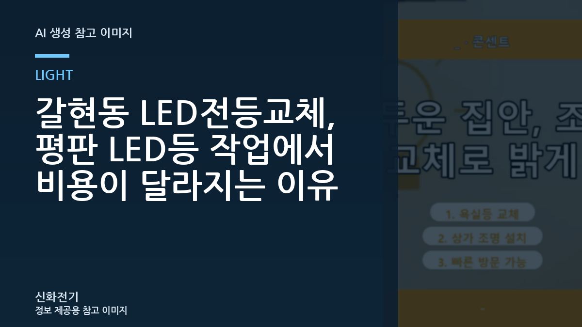 갈현동 LED전등교체, 평판 LED등 작업에서 비용이 달라지는 이유