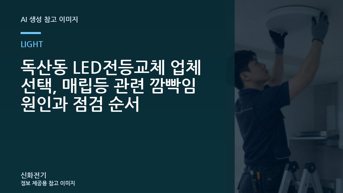 독산동 LED전등교체 업체 선택, 매립등 관련 깜빡임 원인과 점검 순서
