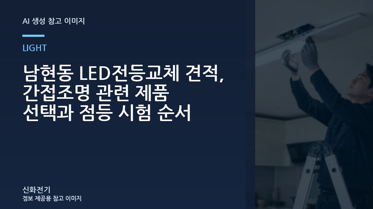 남현동 LED전등교체 견적, 간접조명 관련 제품 선택과 점등 시험 순서