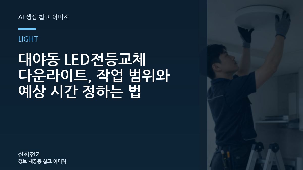 대야동 LED전등교체 다운라이트, 작업 범위와 예상 시간 정하는 법