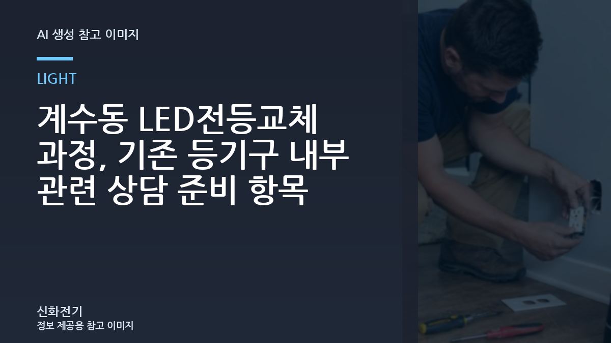 계수동 LED전등교체 과정, 기존 등기구 내부 관련 상담 준비 항목