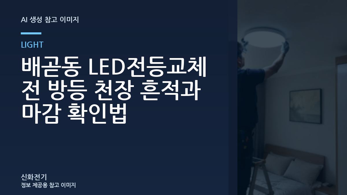 배곧동 LED전등교체 전 방등 천장 흔적과 마감 확인법