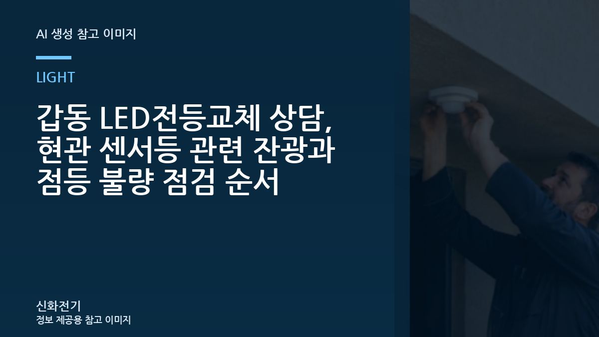 갑동 LED전등교체 상담, 현관 센서등 관련 잔광과 점등 불량 점검 순서