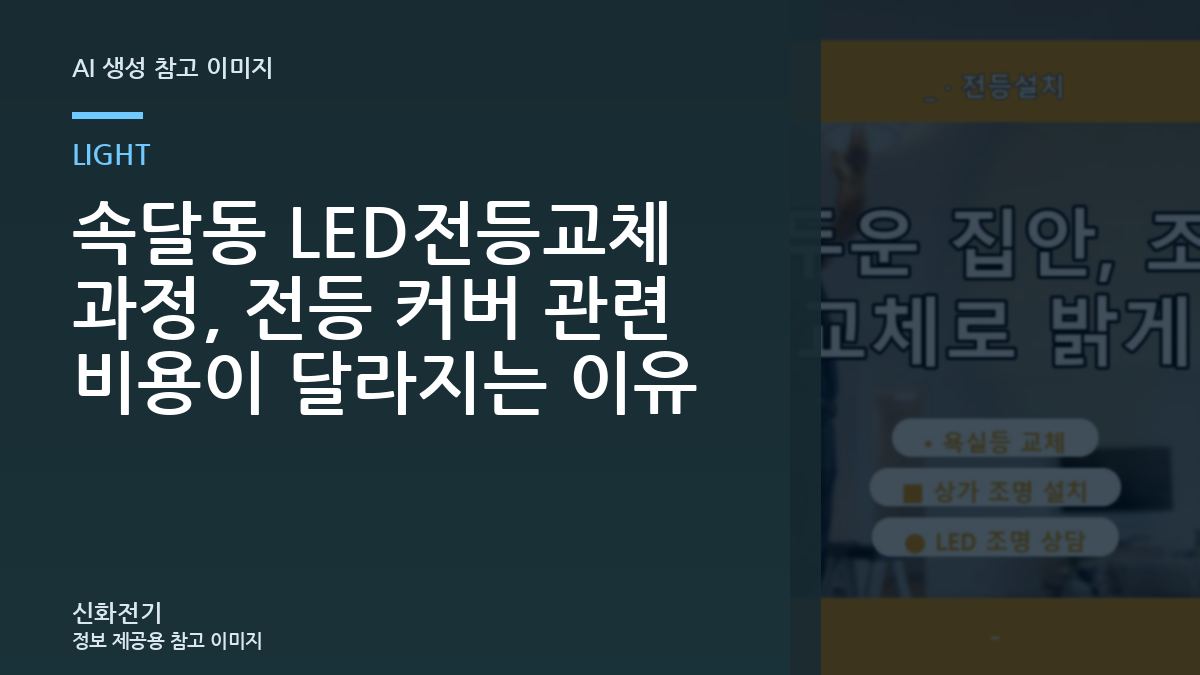 속달동 LED전등교체 과정, 전등 커버 관련 비용이 달라지는 이유