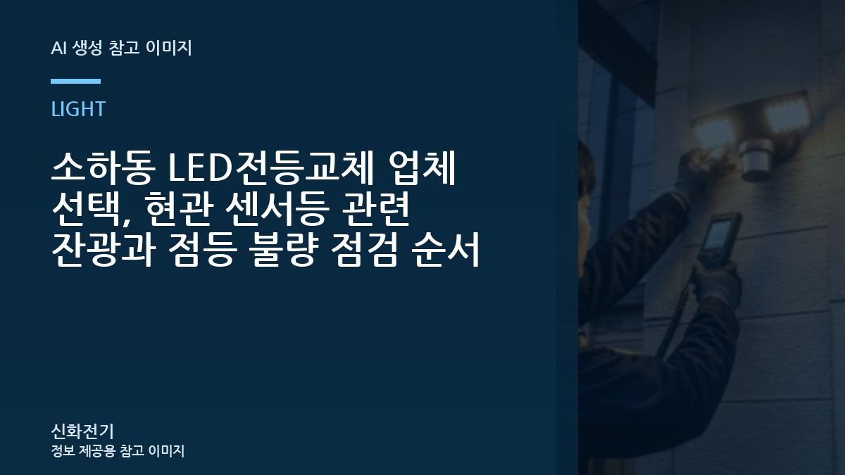 소하동 LED전등교체 업체 선택, 현관 센서등 관련 잔광과 점등 불량 점검 순서