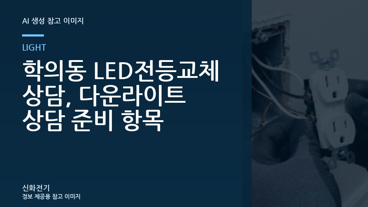 학의동 LED전등교체 상담, 다운라이트 상담 준비 항목