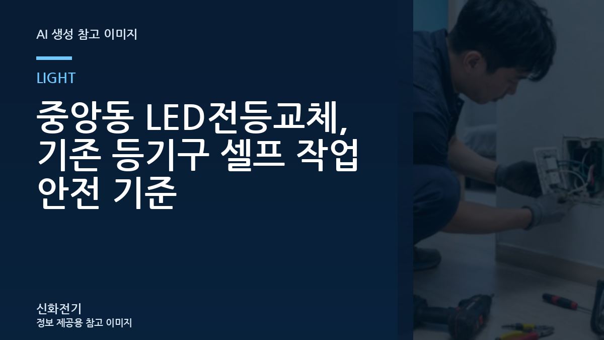 중앙동 LED전등교체, 기존 등기구 셀프 작업 안전 기준