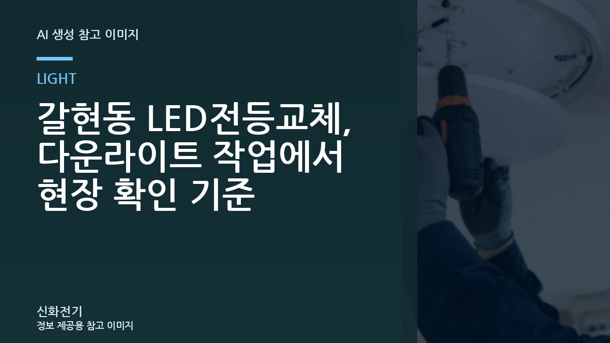 갈현동 LED전등교체, 다운라이트 작업에서 현장 확인 기준