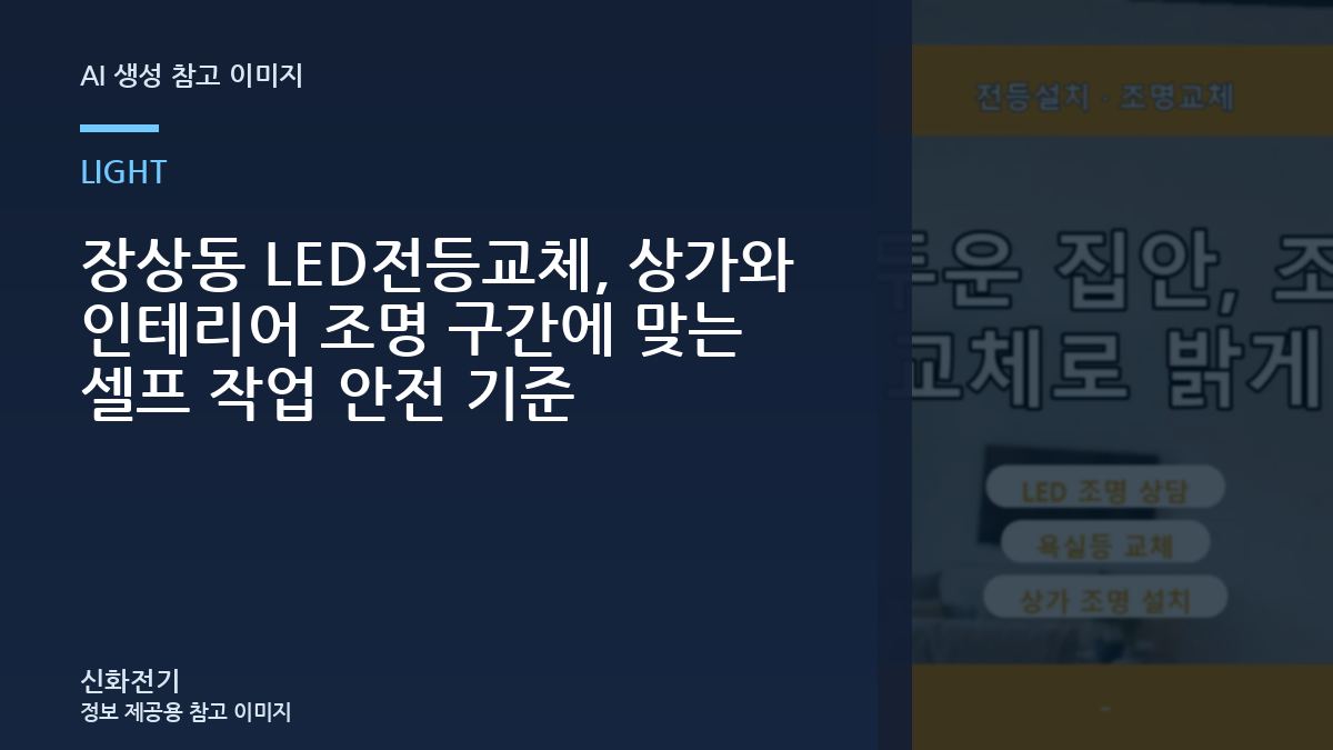 장상동 LED전등교체, 상가와 인테리어 조명 구간에 맞는 셀프 작업 안전 기준