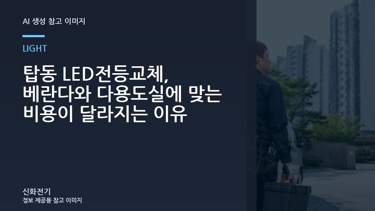 탑동 LED전등교체, 베란다와 다용도실에 맞는 비용이 달라지는 이유