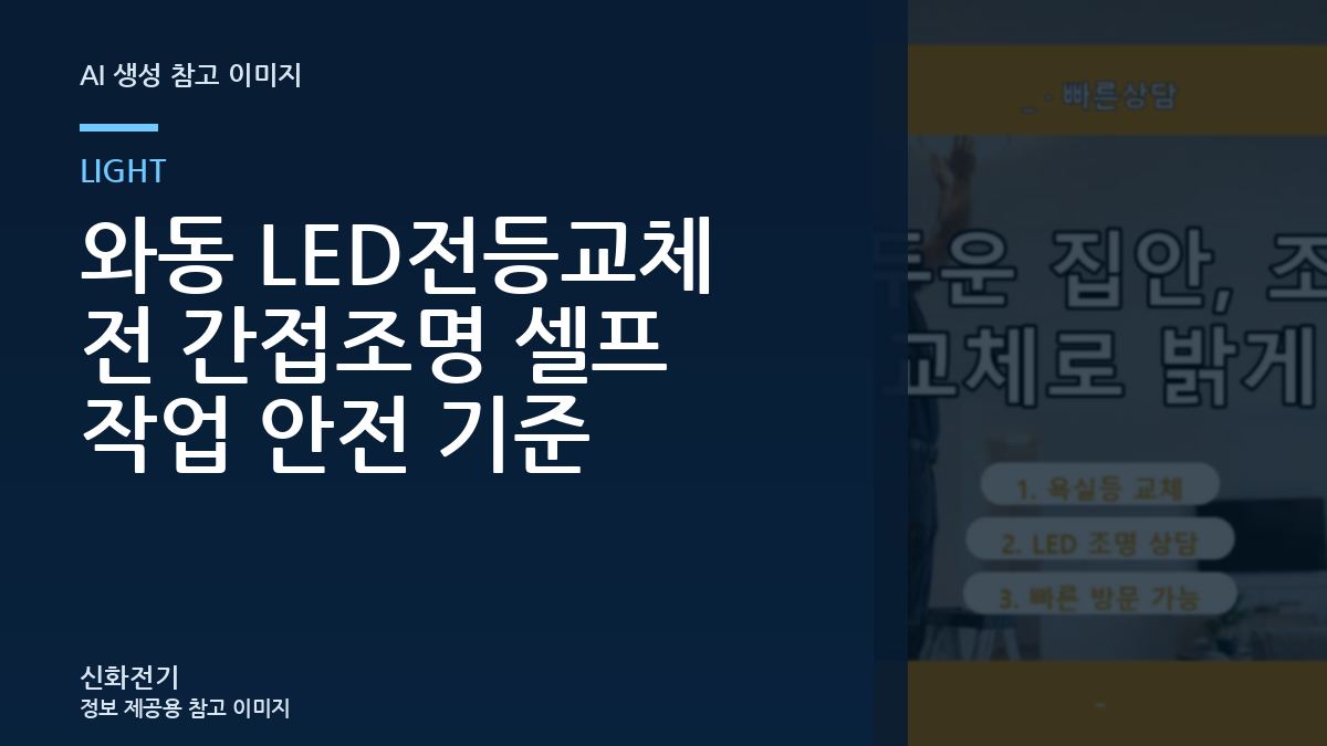와동 LED전등교체 전 간접조명 셀프 작업 안전 기준