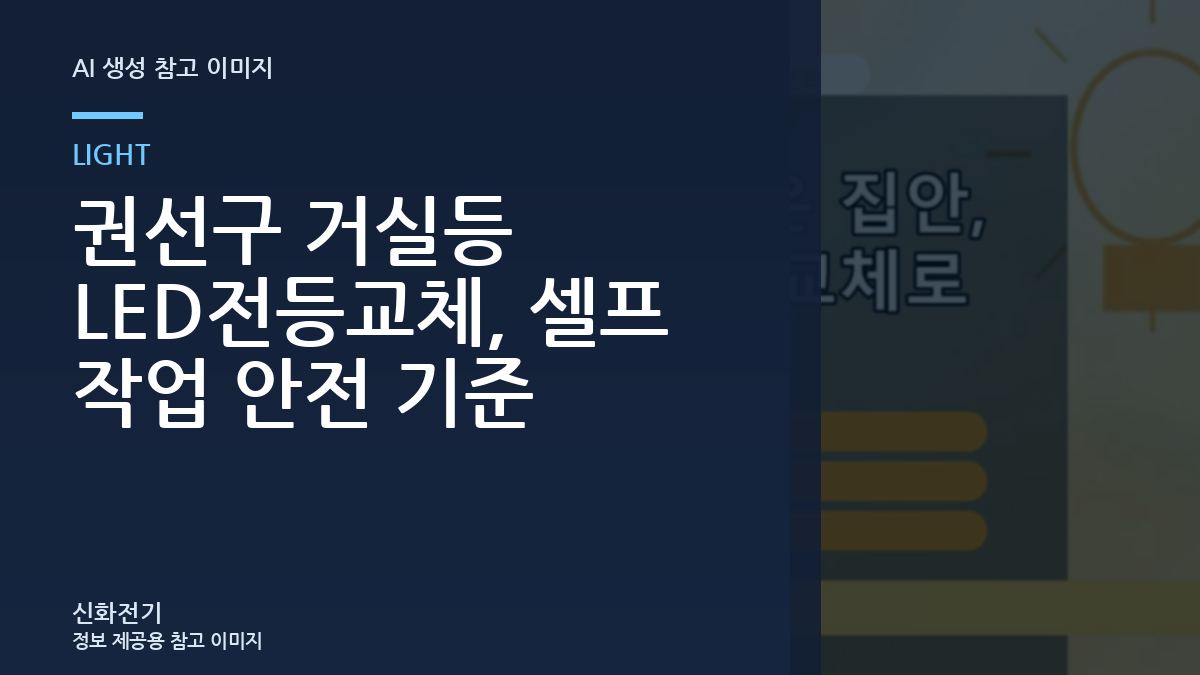 권선구 거실등 LED전등교체, 셀프 작업 안전 기준