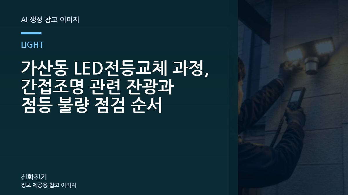 가산동 LED전등교체 과정, 간접조명 관련 잔광과 점등 불량 점검 순서