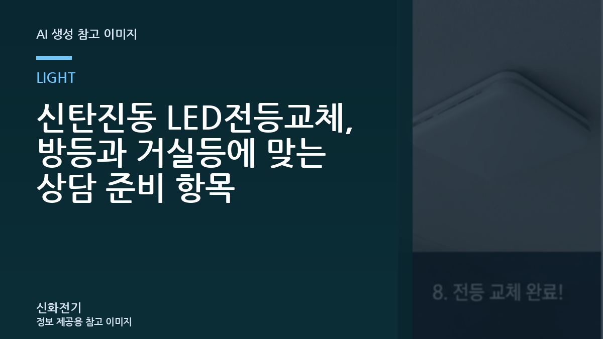 신탄진동 LED전등교체, 방등과 거실등에 맞는 상담 준비 항목