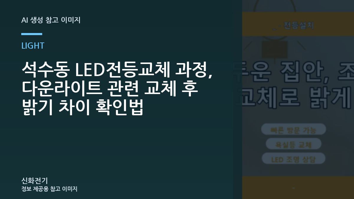석수동 LED전등교체 과정, 다운라이트 관련 교체 후 밝기 차이 확인법