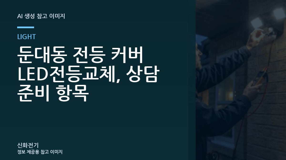 둔대동 전등 커버 LED전등교체, 상담 준비 항목