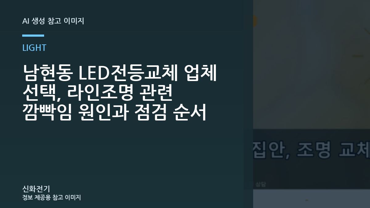 남현동 LED전등교체 업체 선택, 라인조명 관련 깜빡임 원인과 점검 순서