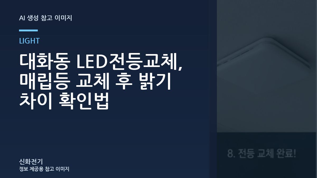 대화동 LED전등교체, 매립등 교체 후 밝기 차이 확인법