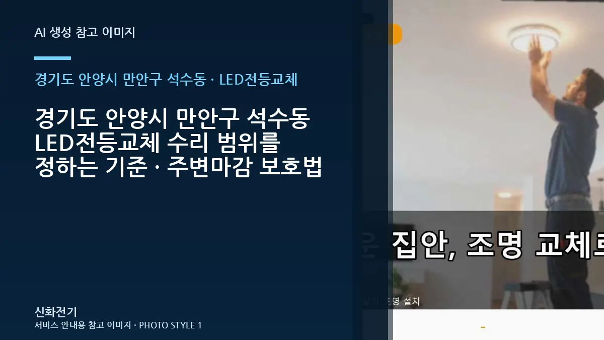 경기도 안양시 만안구 석수동 LED전등교체 수리 범위를 정하는 기준 · 주변마감 보호법