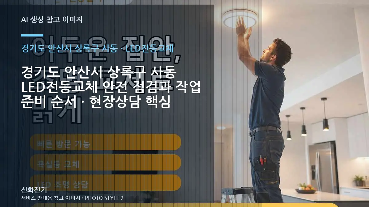 경기도 안산시 상록구 사동 LED전등교체 안전 점검과 작업 준비 순서 · 현장상담 핵심