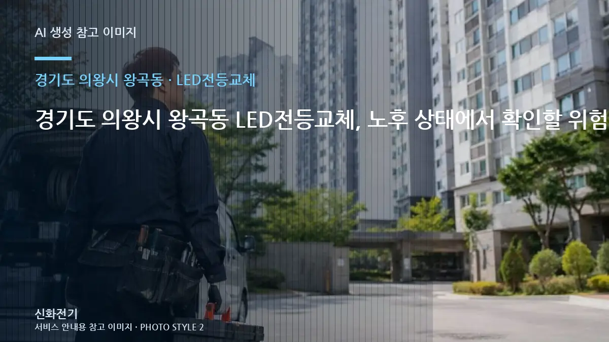 경기도 의왕시 왕곡동 LED전등교체, 노후 상태에서 확인할 위험 신호 · 연결부 확인순서